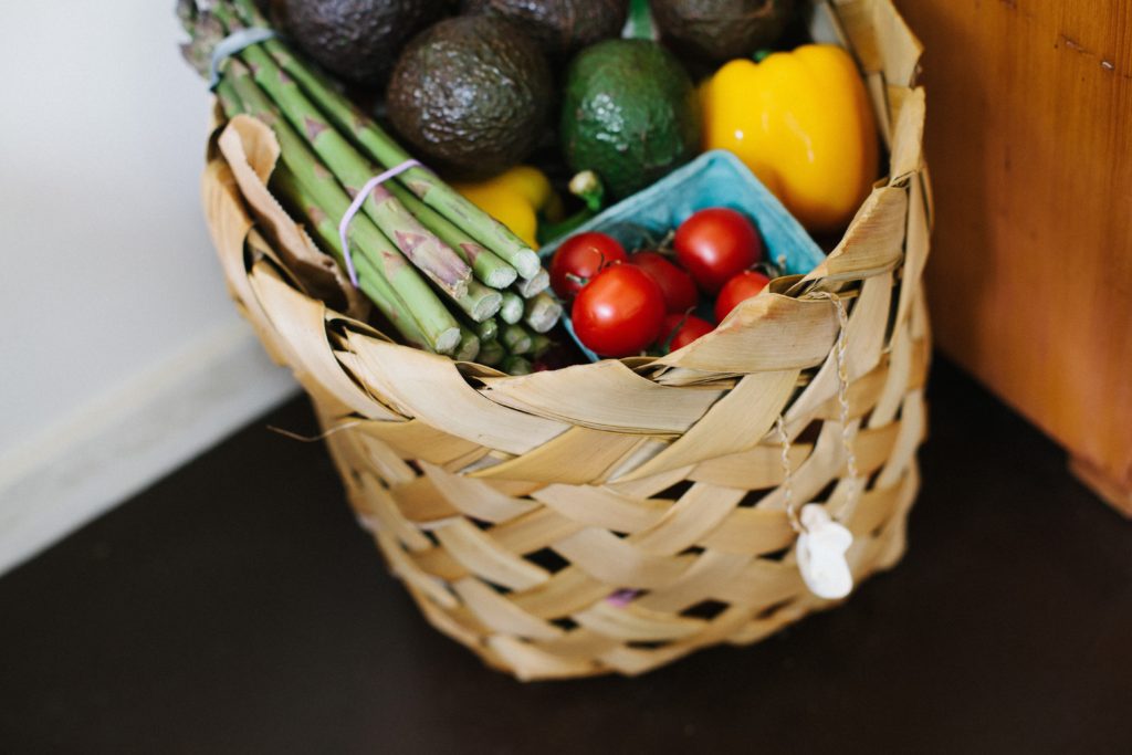 grocery basket vegetables