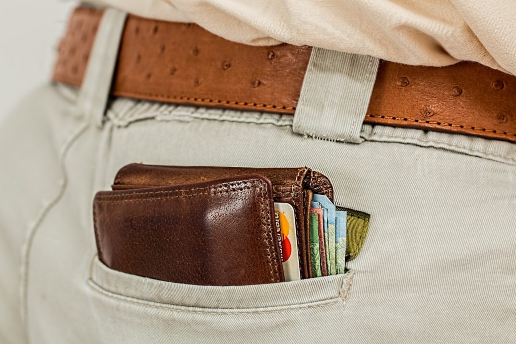wallet in back pocket of pants