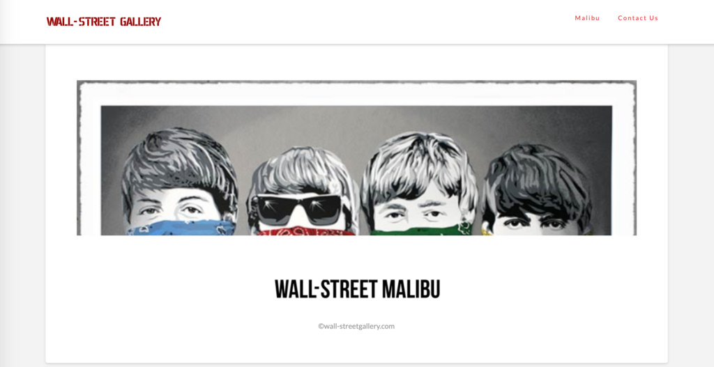 Wall-Street Gallery website homepage