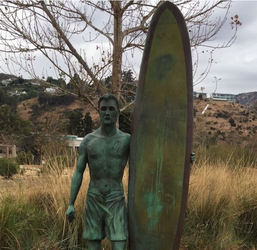 Unknown Surfer: Bronze, Jody Westheimer, 2011, dedicated to Surfrider Beach.