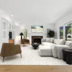 Bright, private living room interior in a Conejo Valley luxury home sold off-market
