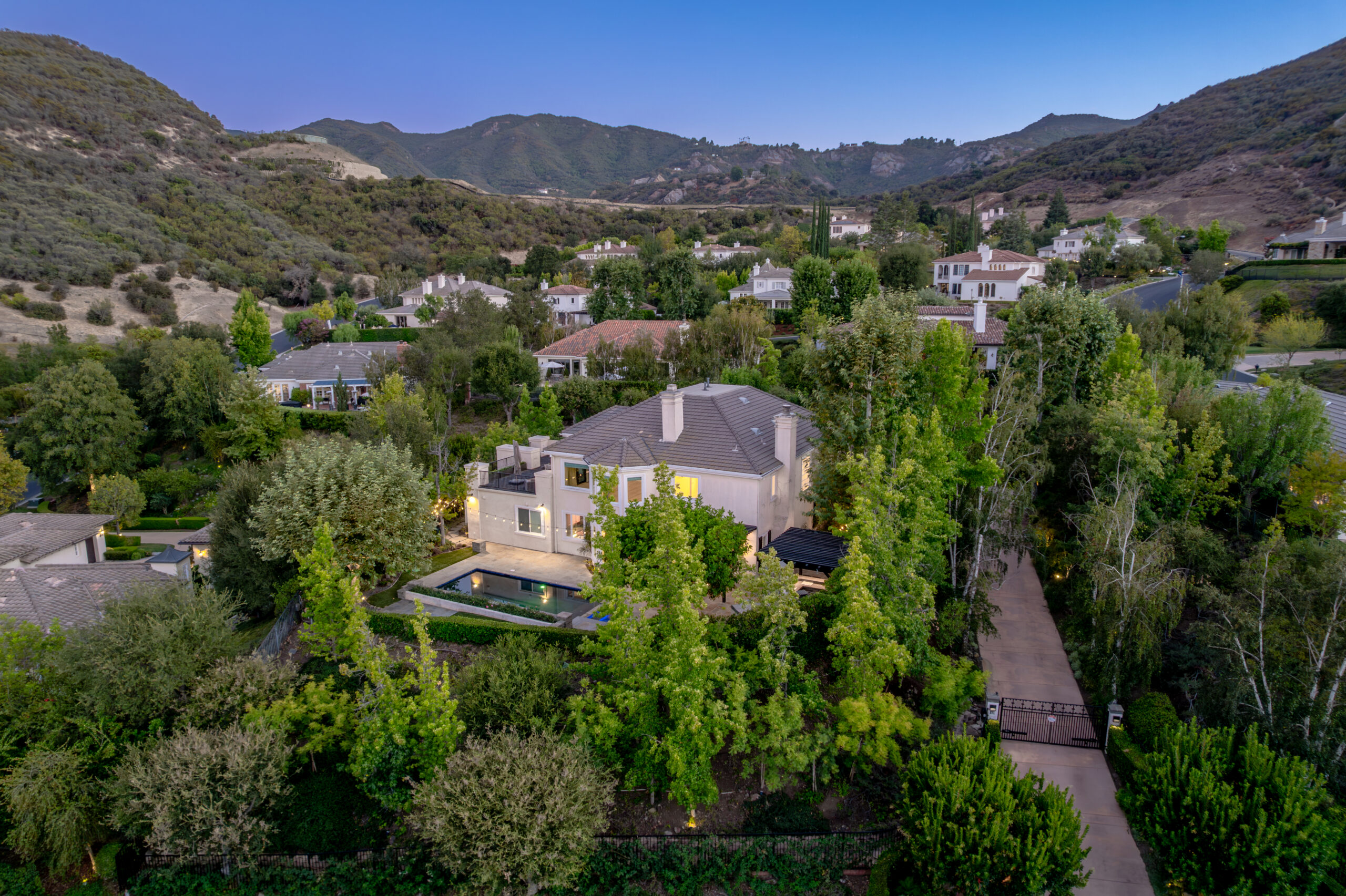 Private gated luxury estate in Westlake Village typical of off-market inventory