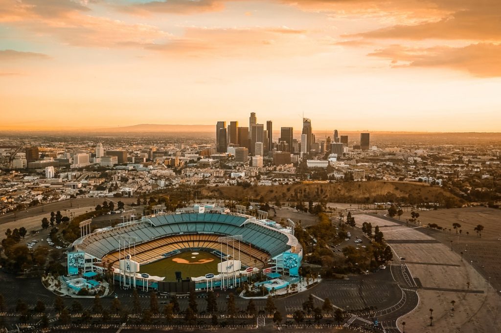 Downtown Los Angeles at sunset