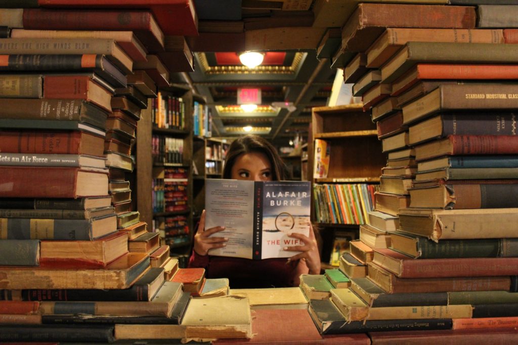 Girl reading book at the Agoura Hills Library