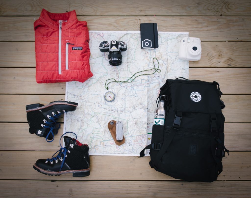 camping equipment map gear