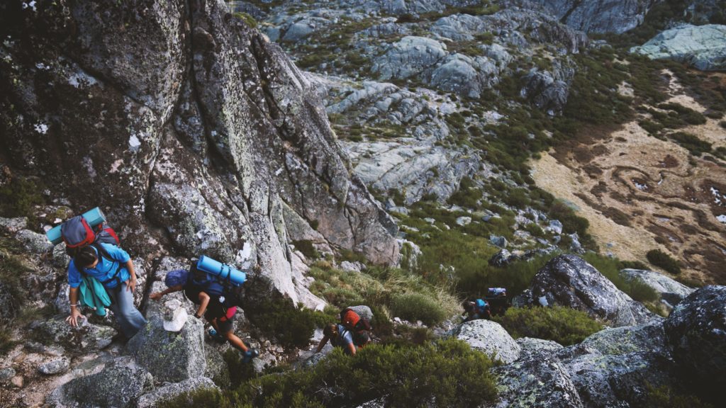 outdoor rock climbing people