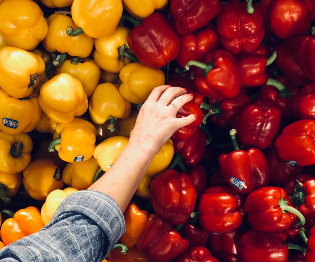 picking bell pepper