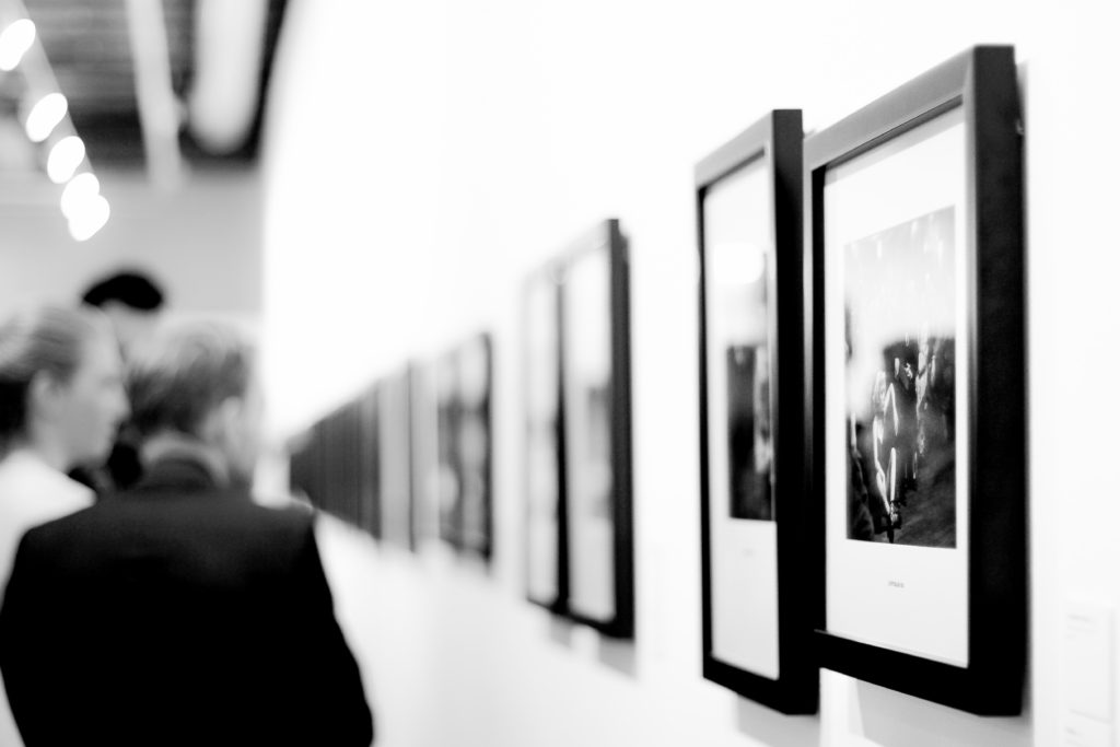 black and white art gallery