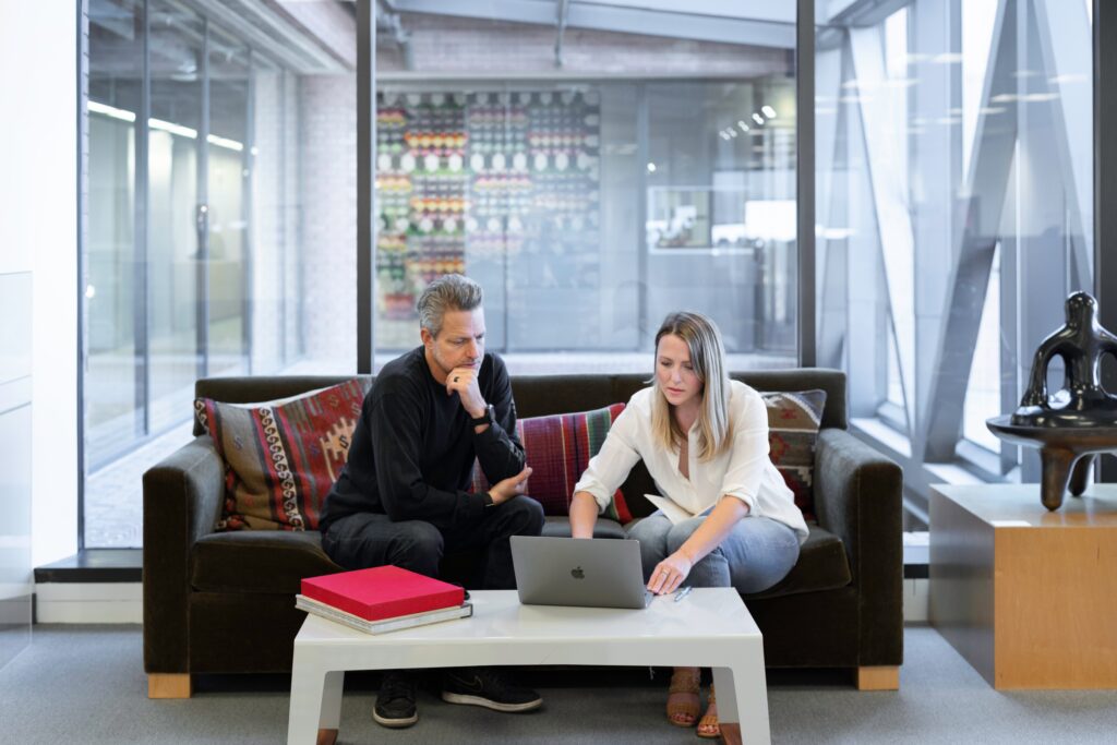 Agents working in an office