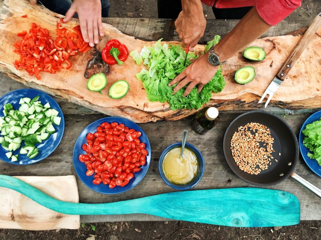 cooking food outside