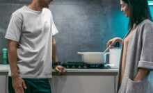 Gen X couple cooking