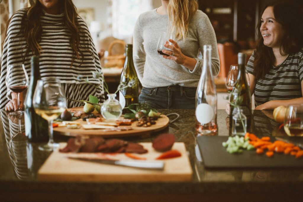 Millenials having dinner